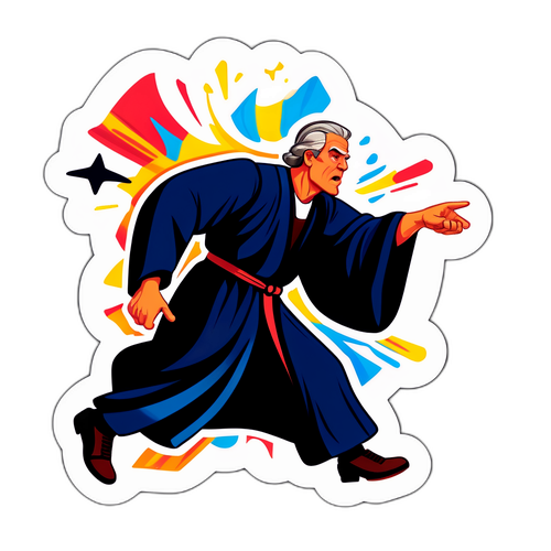 Ilustração de um Juiz em Movimento