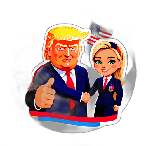 Adesivo Politico con Giorgia Meloni e Donald Trump