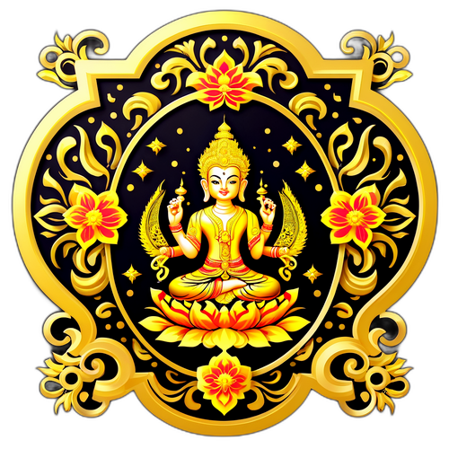 พระสมเด็จพระราชาคณะในลวดลายดั้งเดิมและสีทอง