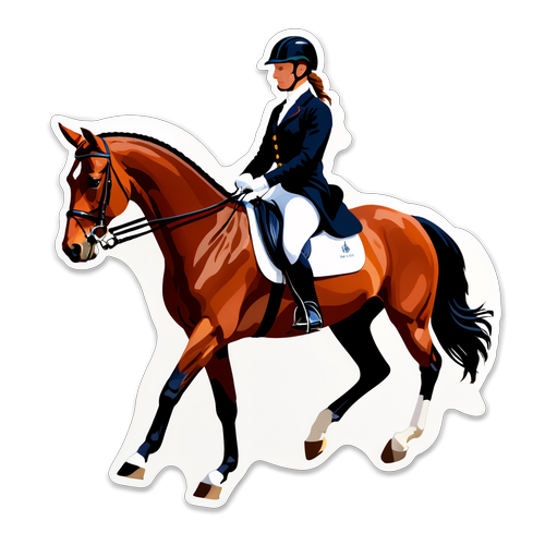 Ontdek de Elegantie van Dressuur! Dinja van Liere's Magische Paardensport Sticker!