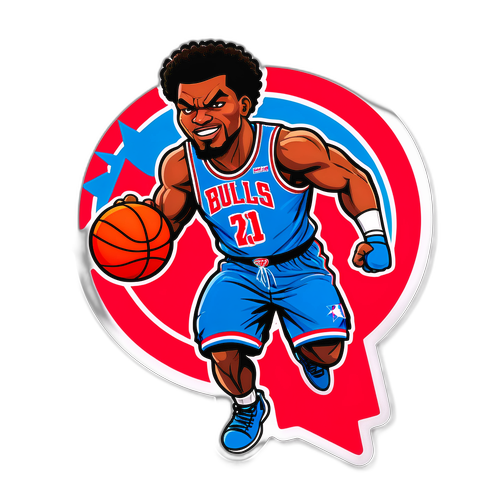 Adesivo de Herói do Basquete da Equipe Bulls