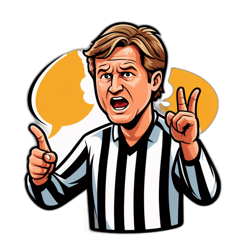 Humorous Cartoon of Lane Kiffin Arguing with a Referee