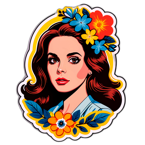 Autocollant rétro de Lana Del Rey