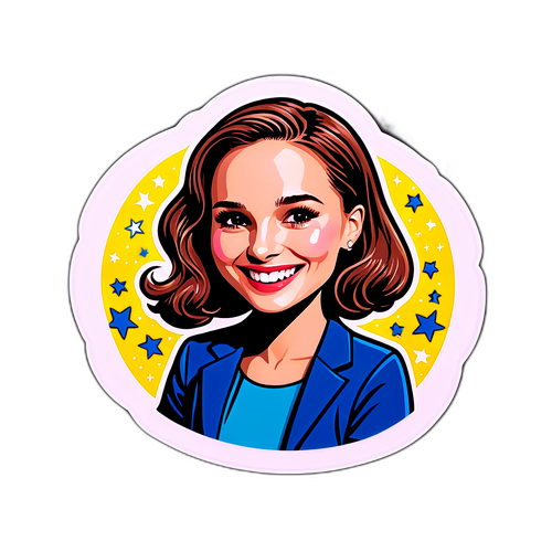Whimsical Cartoon of Natalie Portman