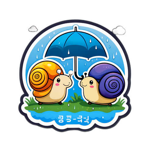 Mga Snail na Nagmamasid sa Ulan