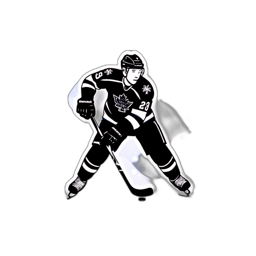 Eishockey Aufkleber mit Spieler im Schuss