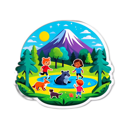 Bestum Park med Lekende Barn og Dyr