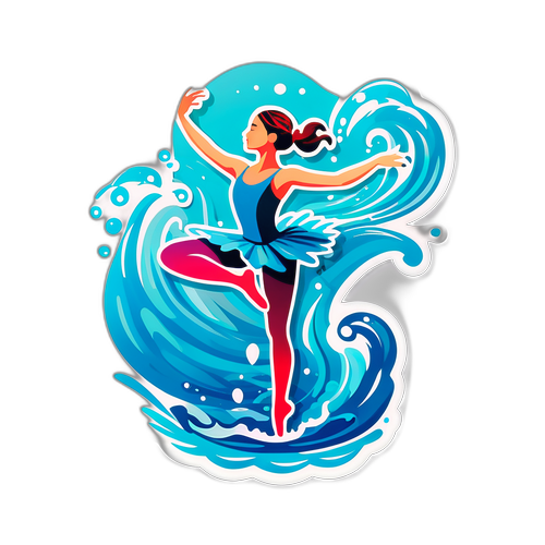 水芭蕾舞者艺术贴纸