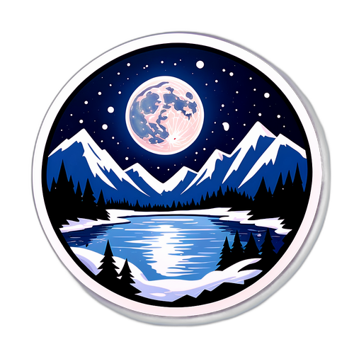 Design nálepky pro úplněk v prosinci