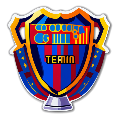 Sticker cu trofee de fotbal