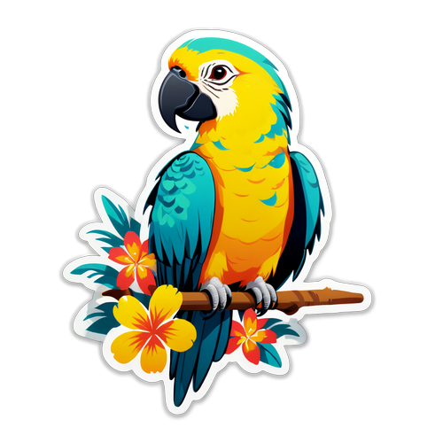 Summer Vibes Unleashed: Discover the Irresistible Charm of Tropical Parrots and Flowers!