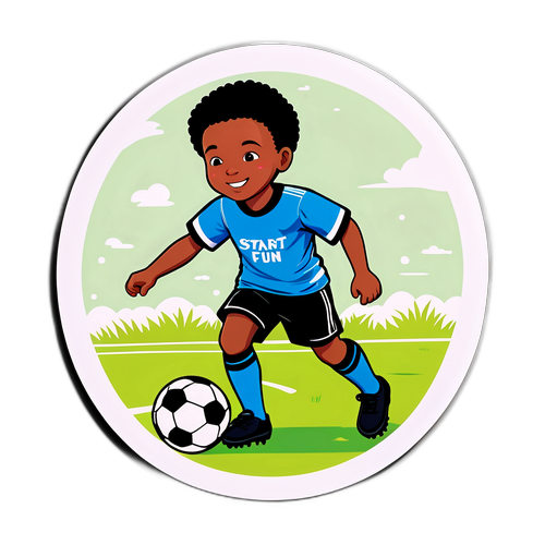 สติกเกอร์เด็กเล่นฟุตบอล