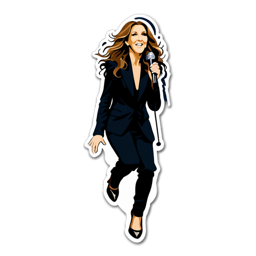 Onmisbaar voor Fans! De Betoverende Celine Dion Sticker die Muziek tot Leven Brengt!