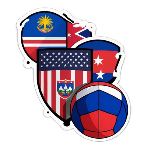 Sticker kỷ niệm trận đấu bóng đá giữa Mỹ và Haiti