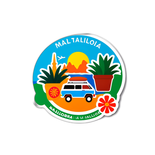 สติ๊กเกอร์ที่แสดงถึงความสนุกในการเดินทางที่มาจอร์กา