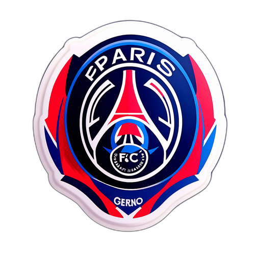 Stylisierter Fußball mit PSG und FC Bayern Logos