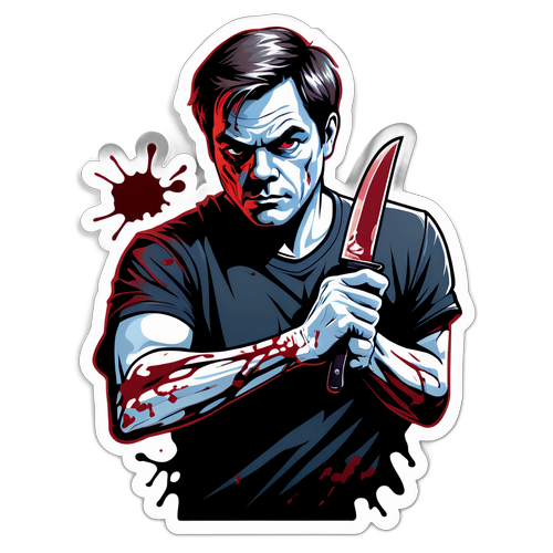 गुप्त रहस्य डालने वाला डेक्स्टर-थीम वाला स्टिकर
