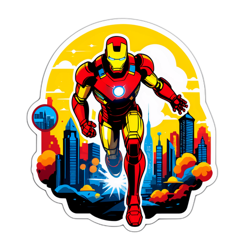 Ein kraftvoller Aufkleber von Iron Man