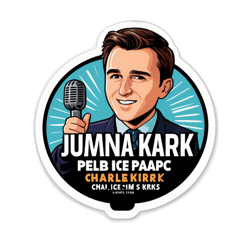 Sticker med Charlie Kirks navn