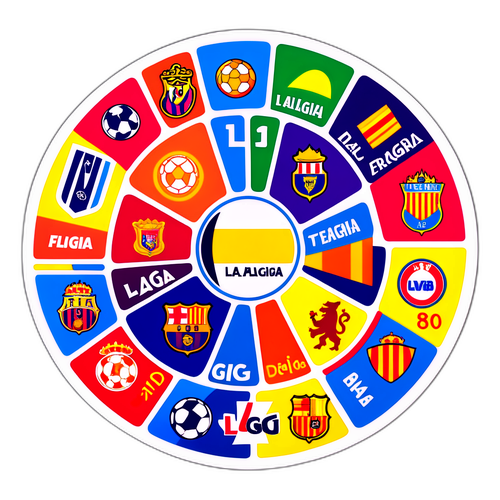 Яркая и цветная наклейка с таблицей Ла Лиги