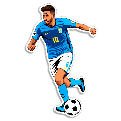 Venlig og legesyg sticker med Bentancur spillende fodbold