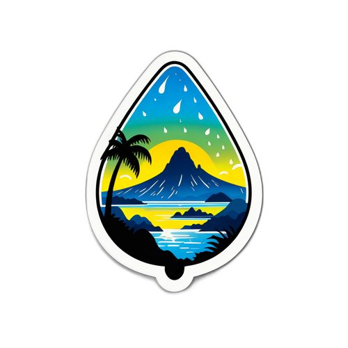 Gota Brilhante com Silhueta do Rio de Janeiro