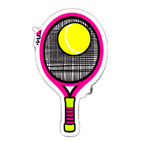 Rachetă de tenis cu fraze motivaționale