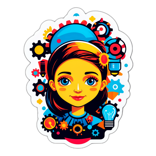 En lekende portrett av Kaja Kallas med innovative element