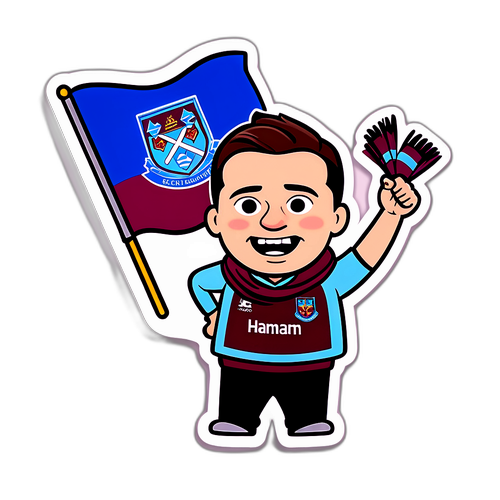 Stiker Kartun Penyokong West Ham