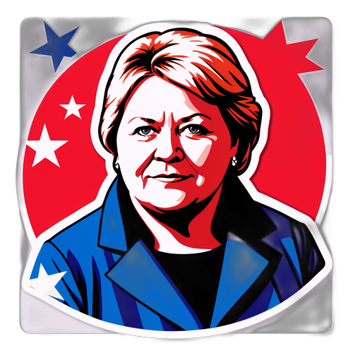 Politisk Tema Klistremerke av Erna Solberg