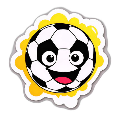 Sticker vesel cu minge de fotbal