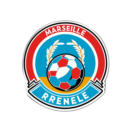 Sticker Bergaya Menampilkan Logo Marseille dan Rennes