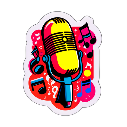 慶祝中國音樂節的藝術貼紙