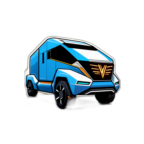 Sticker ng Futuristic na Electric Truck