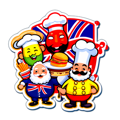 英国料理にインスパイアされたコメディキャラクターの描写