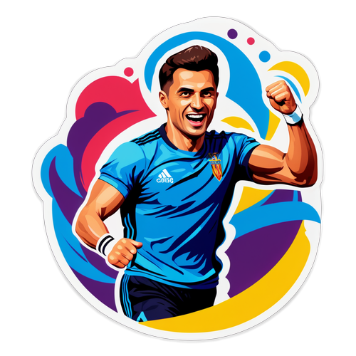 Sticker amuzant și colorat cu Olimpiu Moruțan