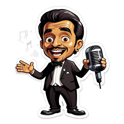 Fazley Yaakob: Karikatur Menggoda dengan Mikrofon dan Nota Muzik yang Mempesona!