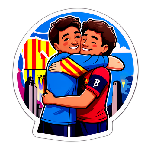 친구와의 포옹 스티커