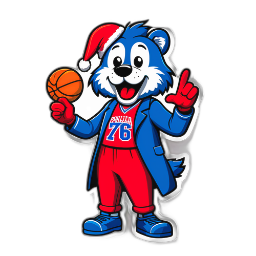 Stiker Meriah Maskot Philadelphia 76ers
