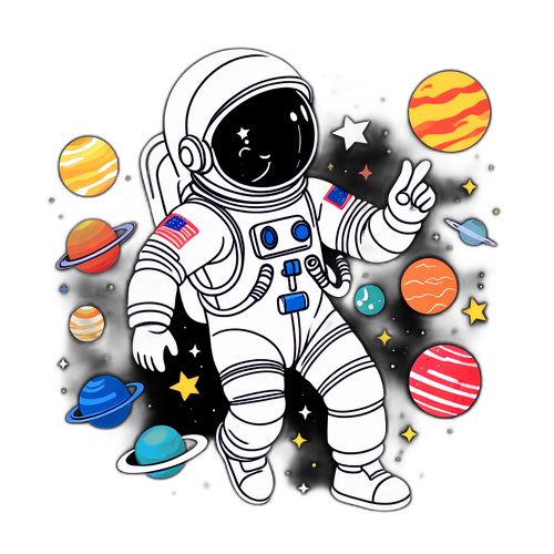 Rymdastronaut med kyssgest