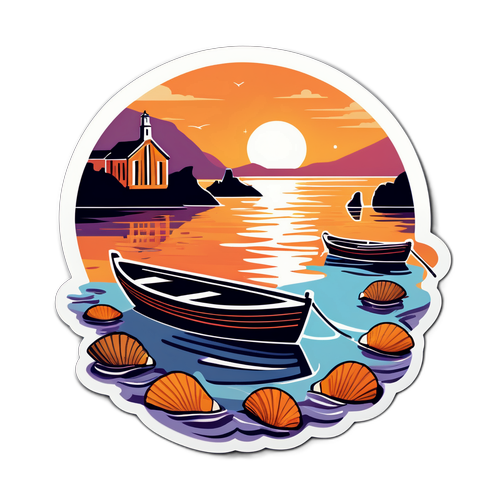 Adesivo di un Tramonto Mozzafiato a Portofino