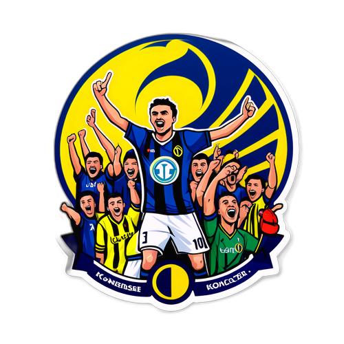 Ст Sticker з моменту гри між Фенербахче та Кокаеліспор, що зображає фанатів, що святкують перемогу свого клубу