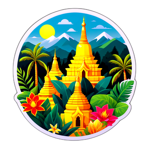 Sticker med Myanmars natur