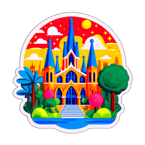 Barcelona Sticker med Sagrada Familia