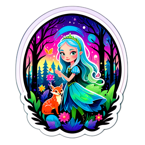 Aurora i et magisk skogsmiljø