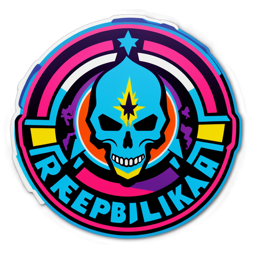 Stickers zespołu Republika w stylu lat 80-tych