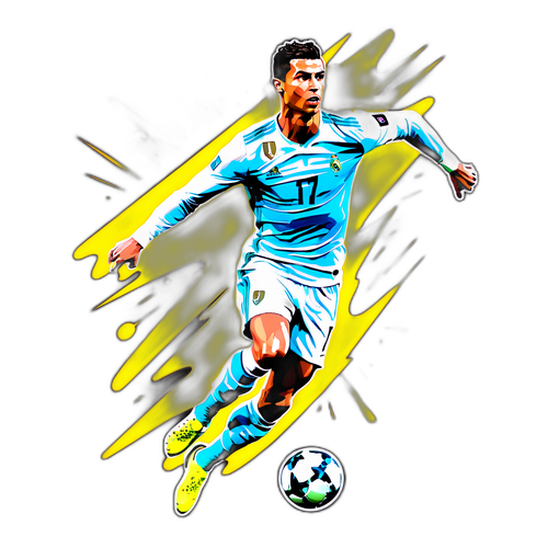 מדבקת כריסטיאנו רונאלדו בפוזת פעולה