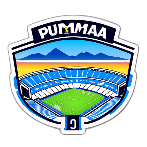 Stickers cu stadionul de fotbal plin de susținători la meciul Pumas - Pachuca