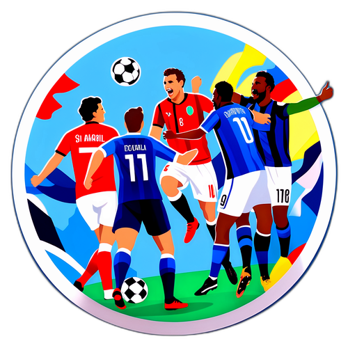 सीरी ए मैच के क्षणों की कलात्मक रचना