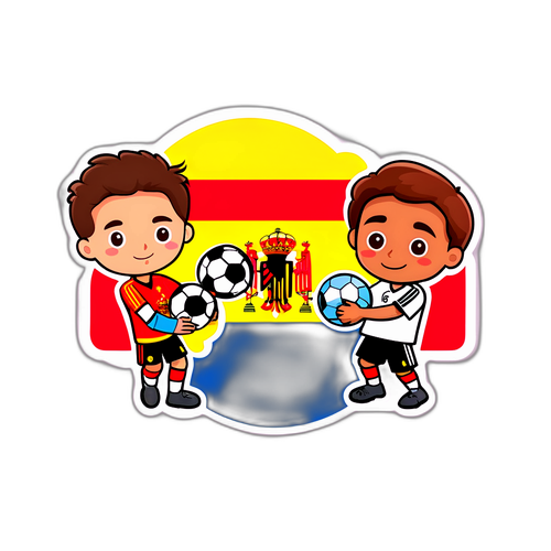 Leuke ontwerp van Duitsland en Spanje met een bal